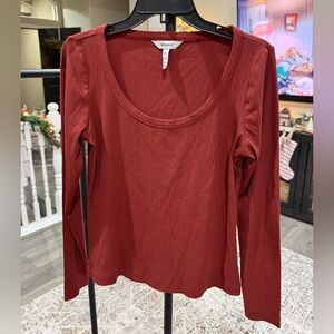 SPANX Women's Deep Red Long Sleeve Tee